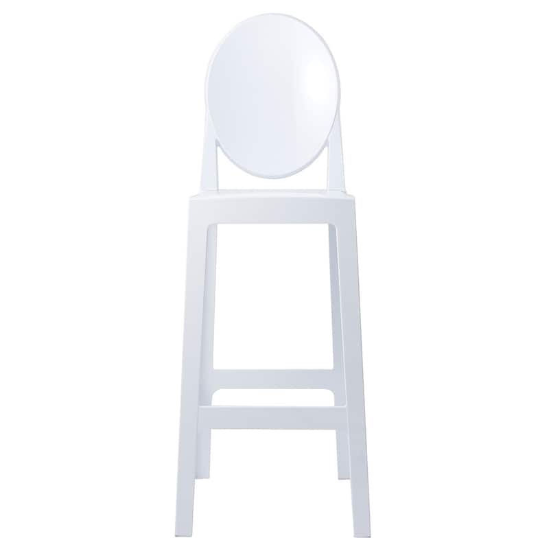 Set of 2 Clear Modern 30" Seat Bar Stool Counter Height With Back Plastic Chairs For Home Restaurant Office