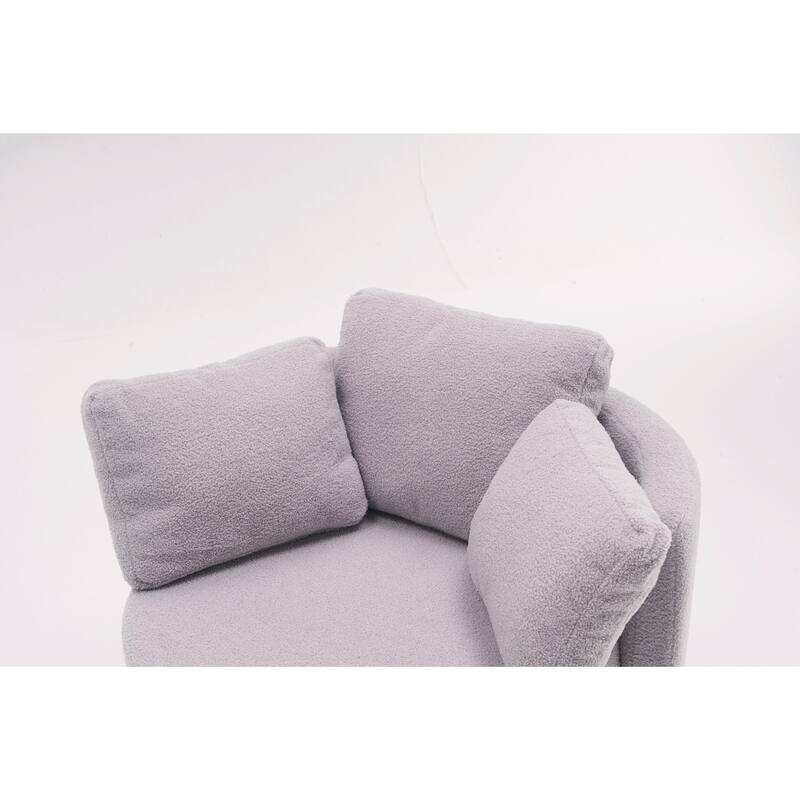 360° Swivel Chair with Storage and Throw Pillows