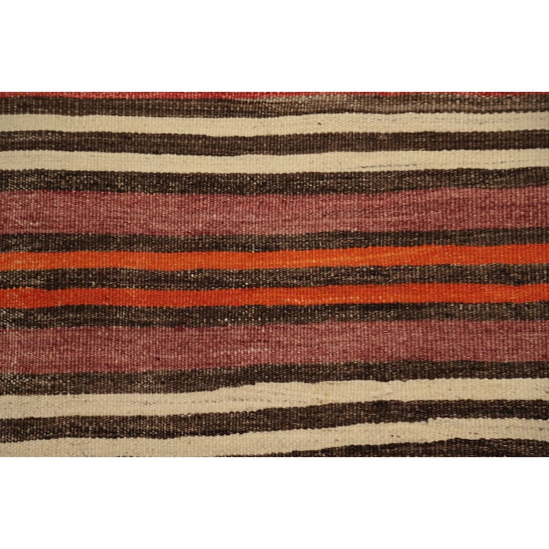 Hand Woven Oriental 100% Wool Carpet Southwestern Geometric Multi-Colored Kilim Runner Rug - 9' 4'' X 4' 5''