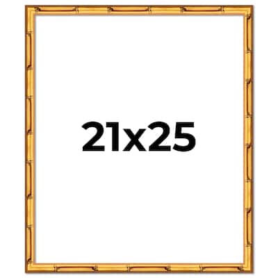 21x25 Frame Gold Bamboo Solid Wood Picture Frame | 1 Inch Moulding