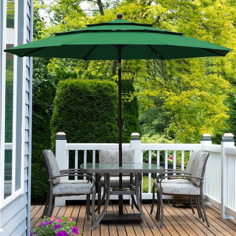 Aoodor Patio Umbrella 10 ft. for Dining Table Outdoor Market Yard Use 3 Tier Ventilation (Umbrella only)