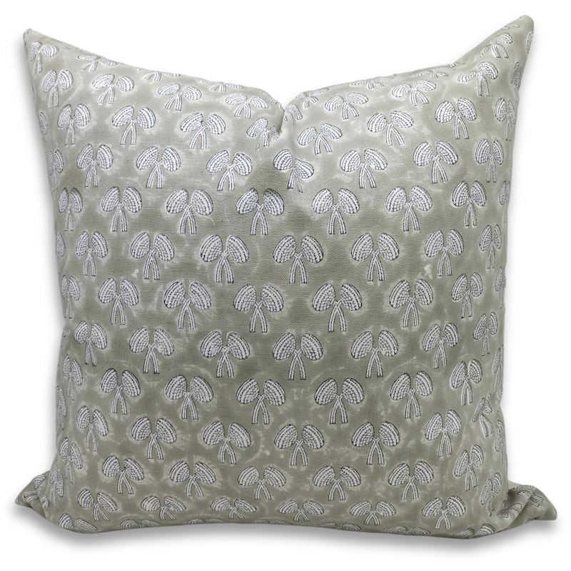 Cotton Bohemian Block print pillow Cover - Mushroom - Pillow Covers - 22" x 22"