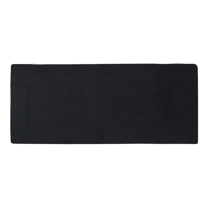 FABBRICA HOME Ultra-Soft Extra-Thick Non-Slip Memory Foam Long Bath Runner Mat 2 ft x 6 ft - 2x6ft - Black