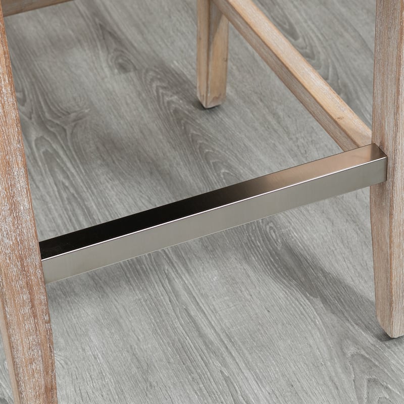 Counter Height Bar Stools Set of 2 with Wood Legs