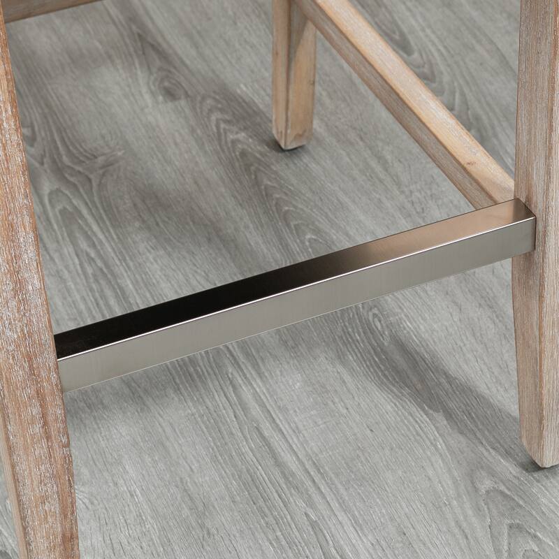 HOMCOM Counter Height Bar Stools Set of 2 with Wood Legs