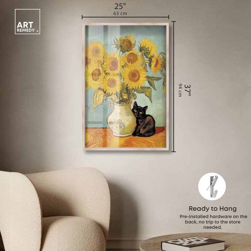 Sunflower Kitten Shadowbox by Art Remedy