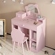 preview thumbnail 6 of 5, Kids Play Vanity Set w/Mirror & Stool Pink