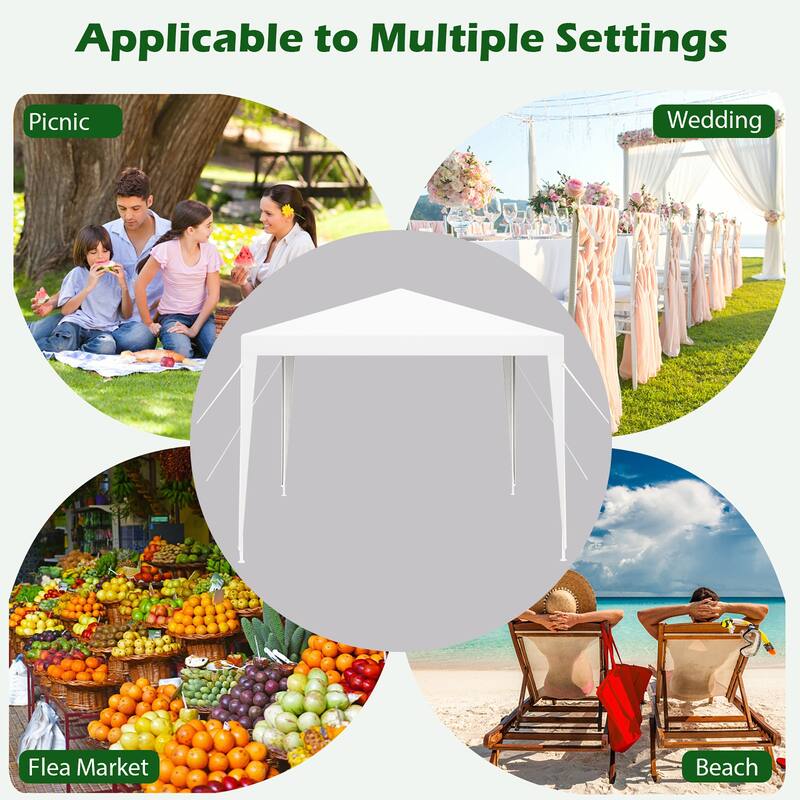 Gymax 10 FT X 10 FT Canopy Tent Heavy Duty Gazebo Shelter w/ Wind