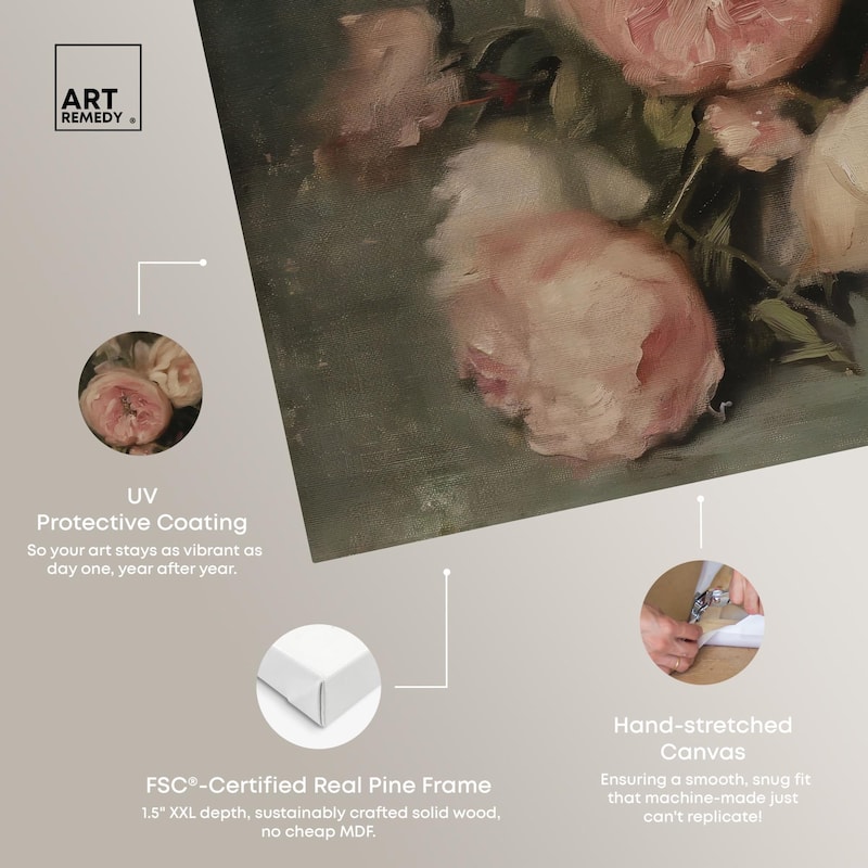 Roses in Shadow I Canvas by Art Remedy, Gallery Wrapped