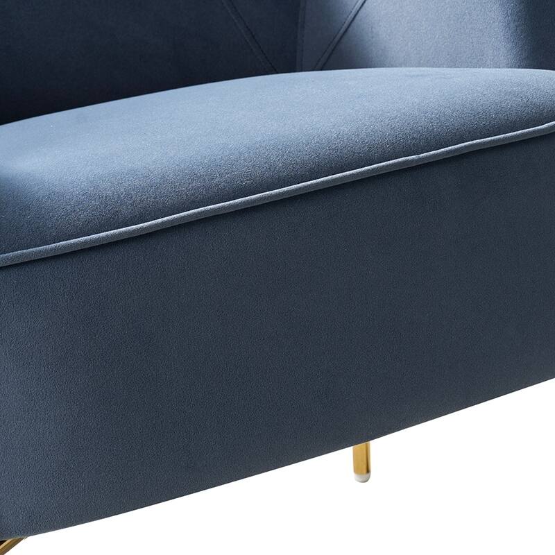 Marina Modern Velvet Accent Chair with Golden Legs Set of 2 by HULALA HOME