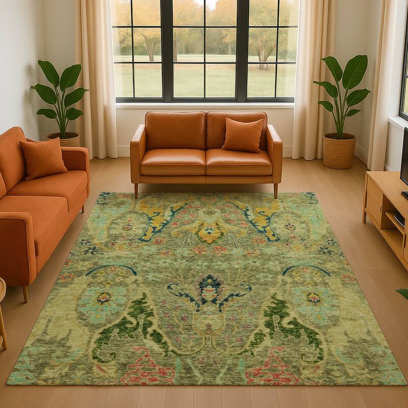 Premium Washable Super Soft Boho Chic Mayfield Rug - Green - 8' x 10'