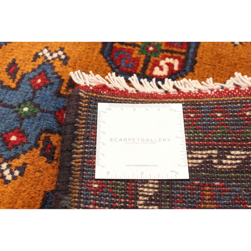 ECARPETGALLERY Hand-knotted Uzbek Kargahi Copper Wool Rug - 2'6 x 6'9