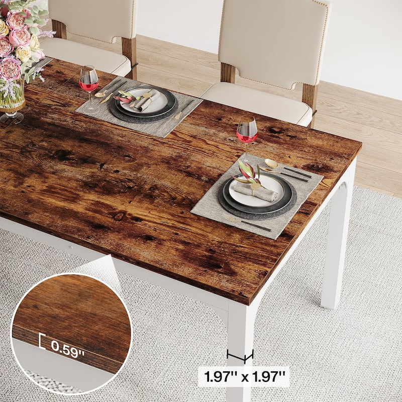 Dining Table for 6-8 Person, 78 inch Long Rectangular Kitchen Dining Table for Living Room
