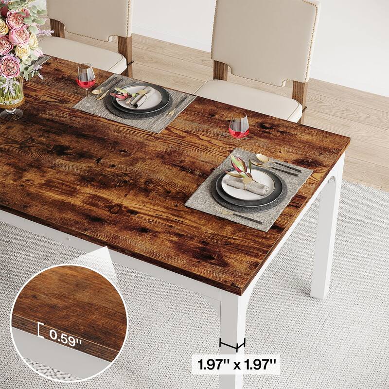 Dining Table for 6-8 Person, 78 inch Long Rectangular Kitchen Dining Table