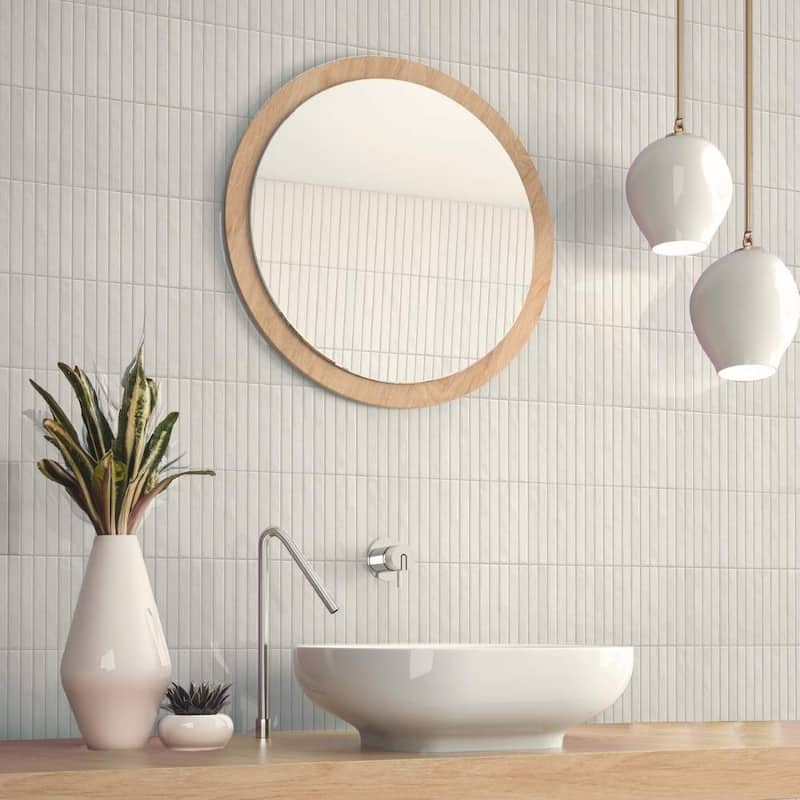 Castilla 14x14 Glossy Porcelain Textured Ribbed Tile - Wall, Backsplash