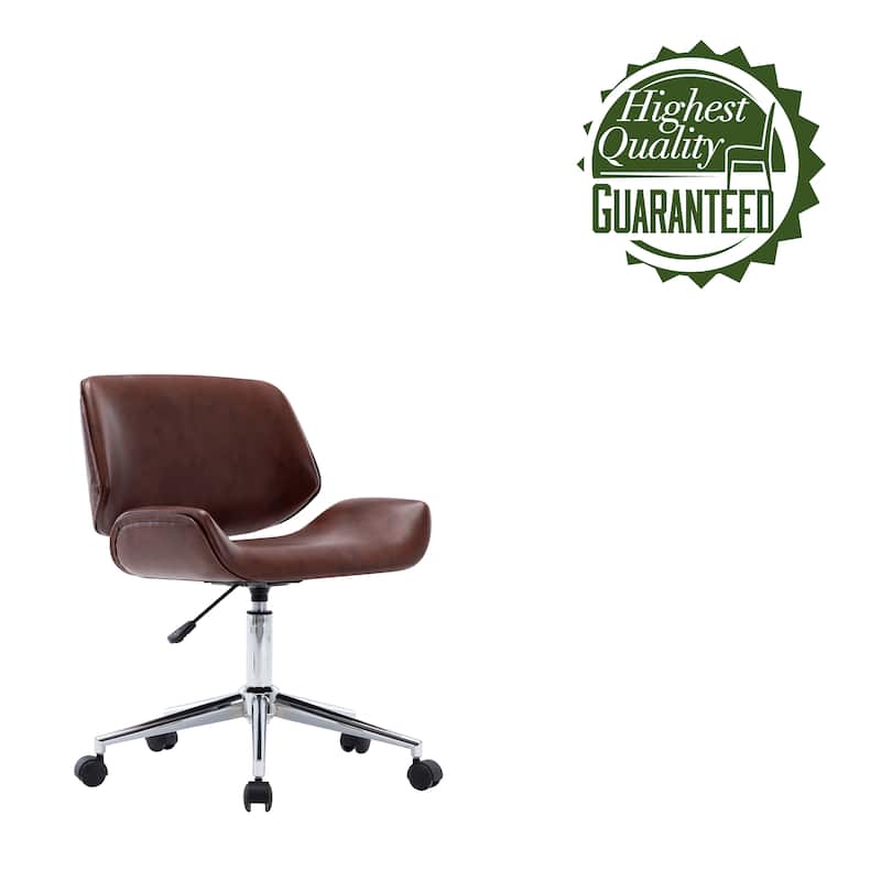 Porthos Home Orli Faux Leather or Fabric Mid-Century Office Chair