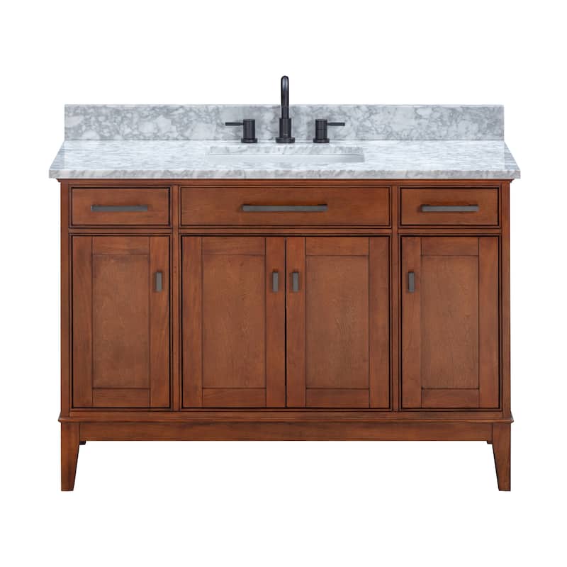 Madison 48 in. Single Sink Bathroom Vanity with Carrara Marble Top - 49"W x 22"D