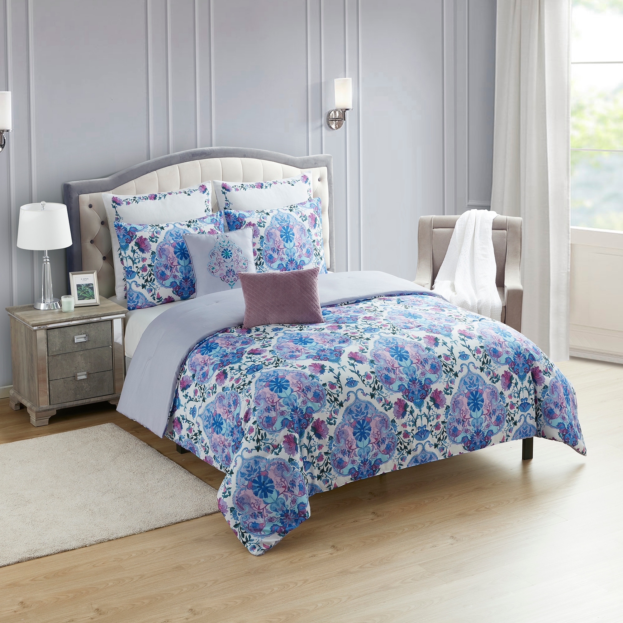 Sweet Home Collection 7 Piece Juliette Floral Comforter Set