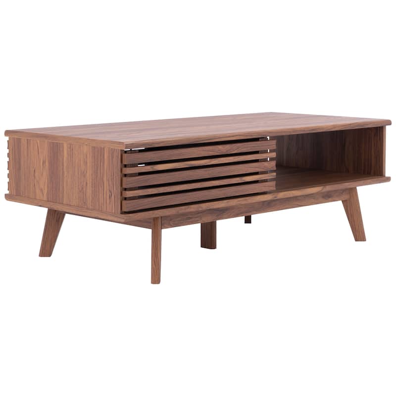 SAFAVIEH Rori Mid-Century 1-Shelf Walnut Coffee Table - 46" W x 23" D x 16" H