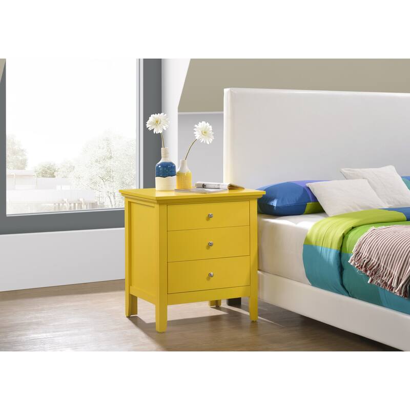 Yellow Casual Nightstand with Bright and Fun Design - Yellow