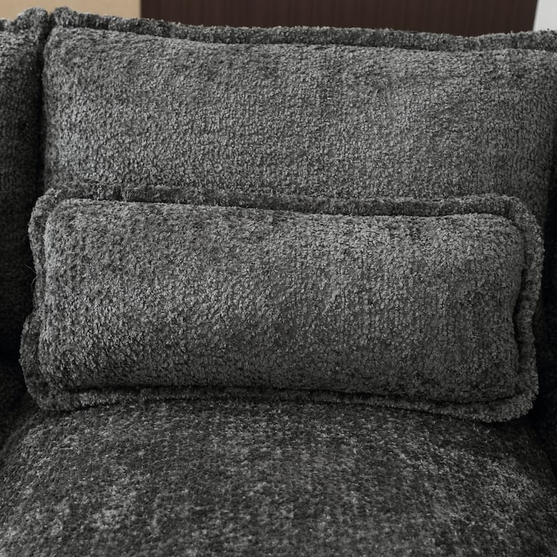 Gray Large Modular U-Shape Sectional Sofa with Throw Pillows