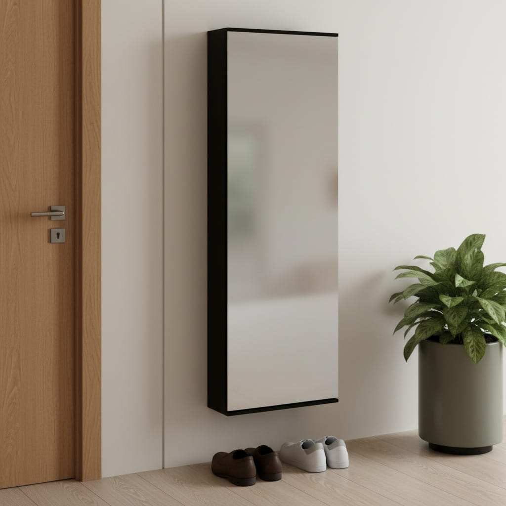 HomeRoots Dark Brown Ten Pair Wall Mounted WoodShoe Rack - 18.50 in. x 54.30 in. x 8.10 in.