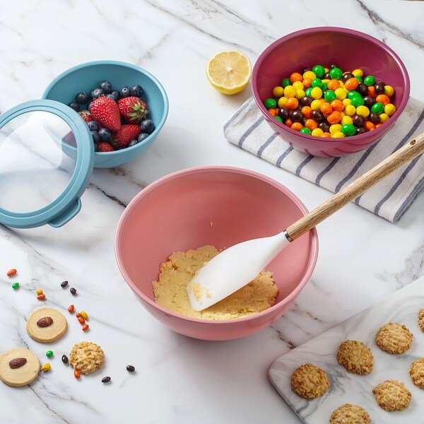 COOK WITH COLOR - 12 Piece Plastic Nesting Bowls - 6 Prep Bowls