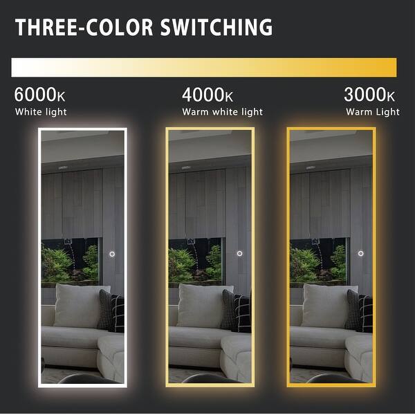 Full Length 65 Illuminated Rectangle Vanity Led Mirror With Light 64 6 X21 Overstock 29867960
