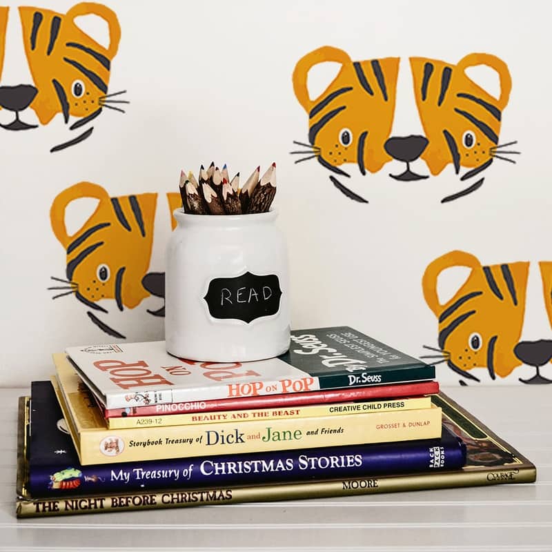 Tempaper Tiger Cubs Removable Wall Decals (Contains 4 Pieces on (2) 17.25" x 9.75" Sheets)