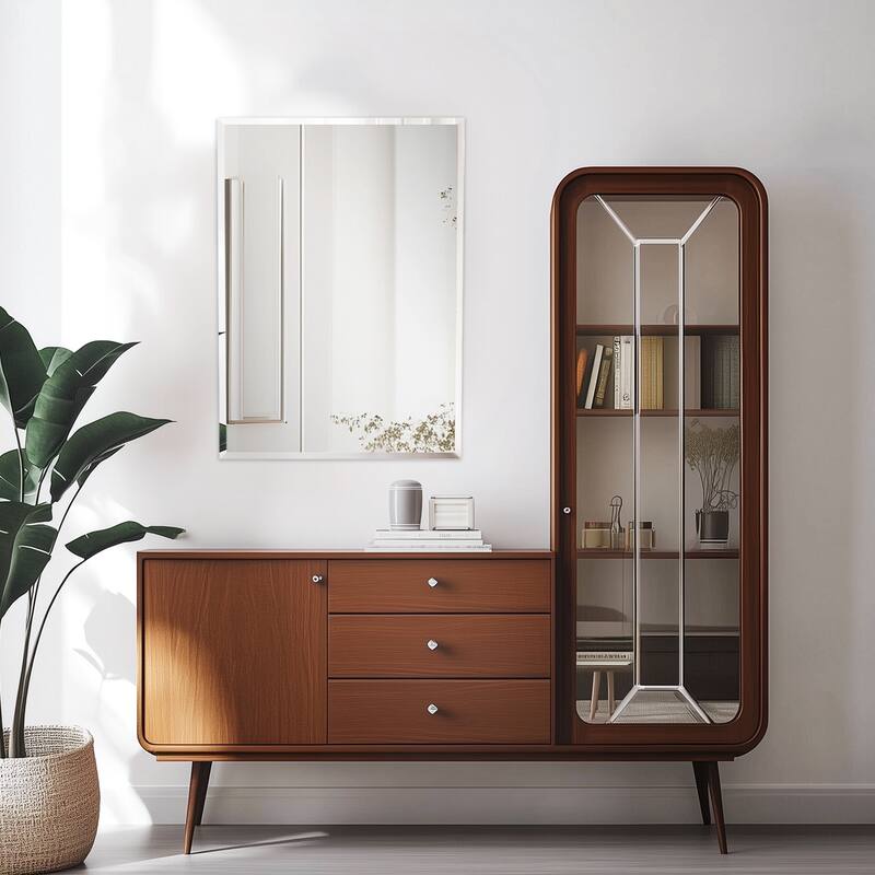 Frameless Bathroom Mirror Wall Mounted Modern Stylish Design with Contemporary Bevelled Edges - 20" L x 16" W Rectangle