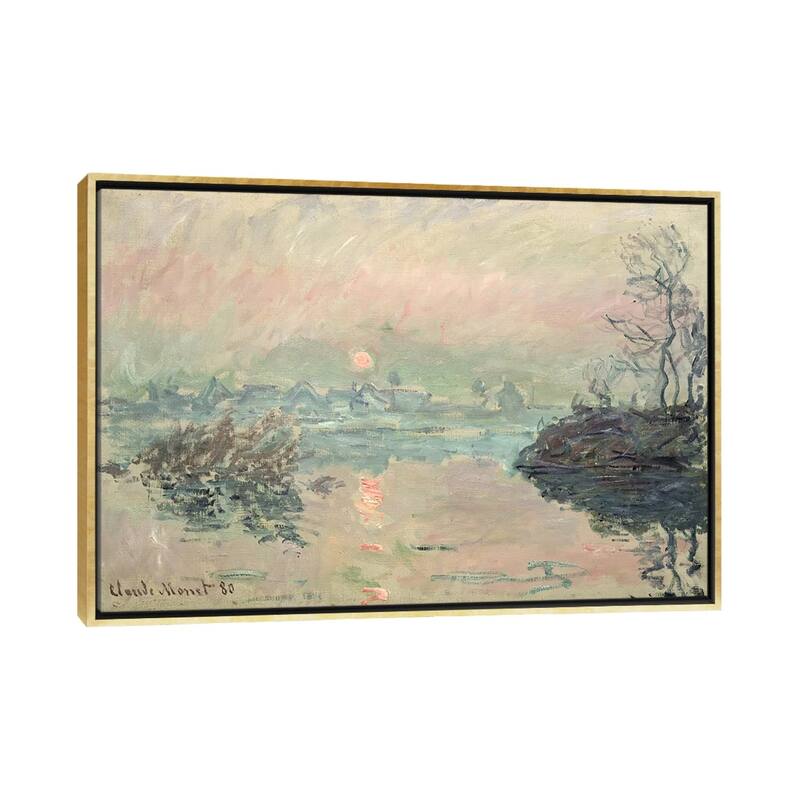 iCanvas "Sunset, 1880" by Claude Monet Framed Canvas Print - Gold - 26x40