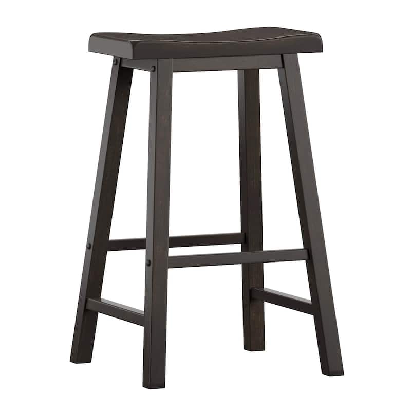 Salvador II Saddle Seat Backless Bar Stools (Set of 2) by iNSPIRE Q Classic - Black