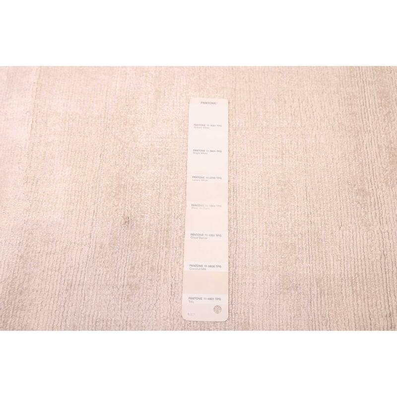 ECARPETGALLERY Hand Loomed Loreto Ivory Viscose Rug - 5'1 x 7'5