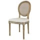 preview thumbnail 8 of 20, French Chic Vintage Dining Side Chair With Upholstered Linen Welted Fabric And Elegant Natural Rustic Wood Frame
