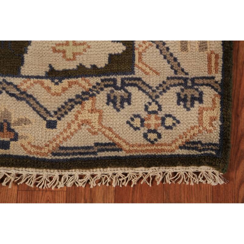 Transitional Oushak Runner Rug Handmade Wool Carpet - 2'7"x 9'10"
