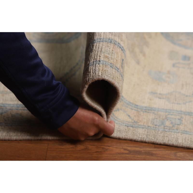 Grey Oushak Turkish Area Rug Vegetable Dye Handmade Wool Carpet - 8'9"x 11'8"