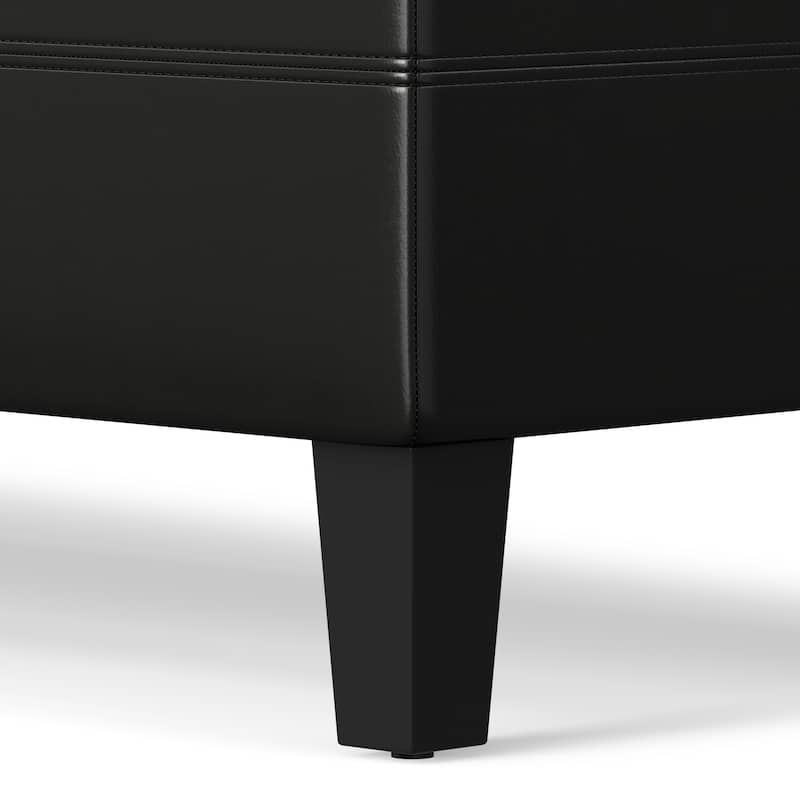 WYNDENHALL Halsey 48 inch Wide Contemporary Rectangle Ottoman Bench in Faux Leather