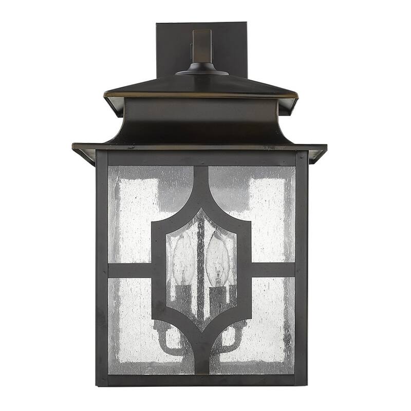 Outdoor Wall Light Fixture with Seedy Glass Shade and Bronze Flush Mount E12 LED Compatible