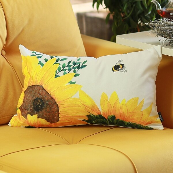 Sunflower Bee Decorative Lumbar Pillow Covers 12 x20 Set of 4