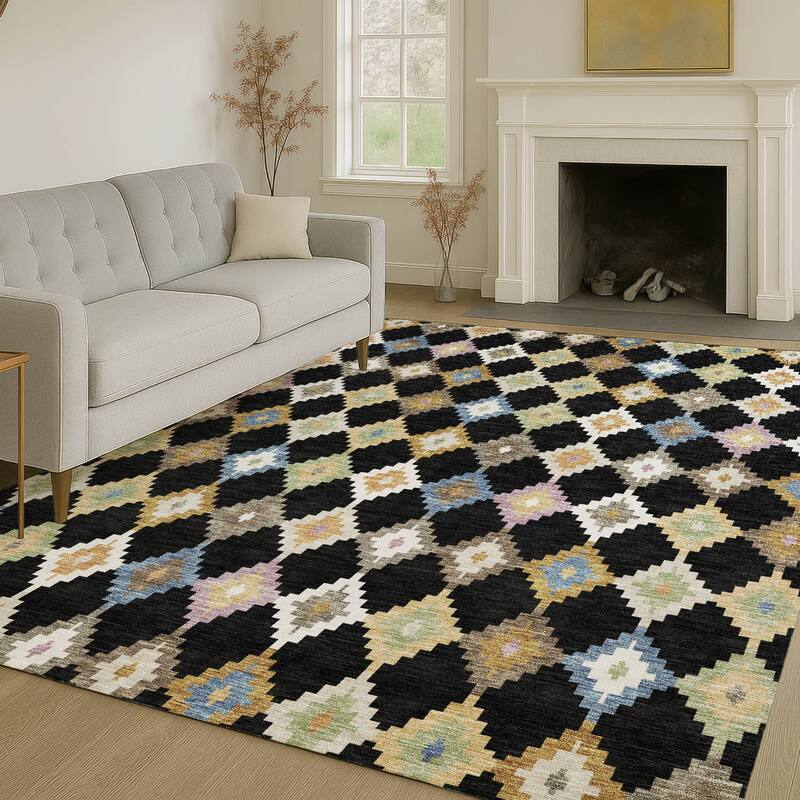 Machine Washable Indoor/ Outdoor Global Ahmet Chantille Rug