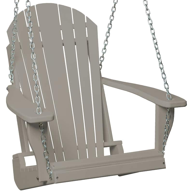 Poly Lumber Adirondack Swing Chair with Chains - Light Gray