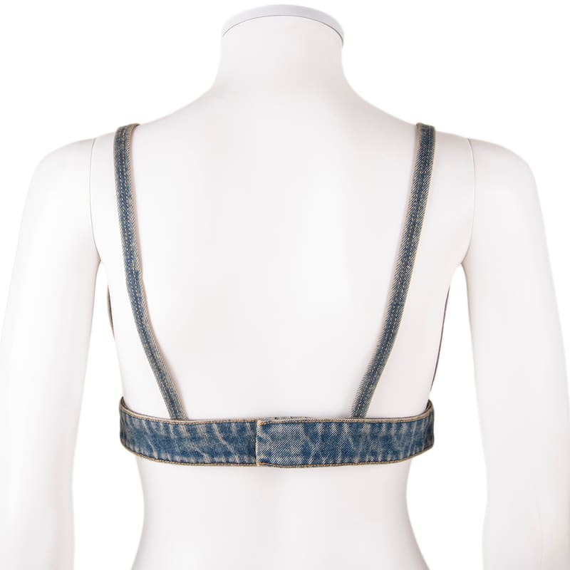 Prada Washed Cotton Denim Bralette