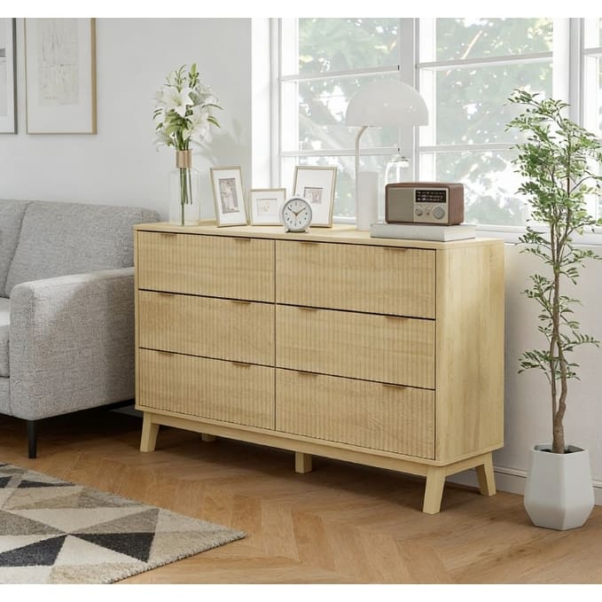 4 Drawers/6 Drawers Dresser for Bedroom, Closet Double Dresser Chest of Drawers