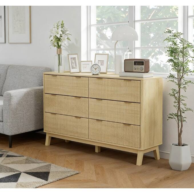 Closet Dresser,6 Drawer Double Dresser for Bedroom