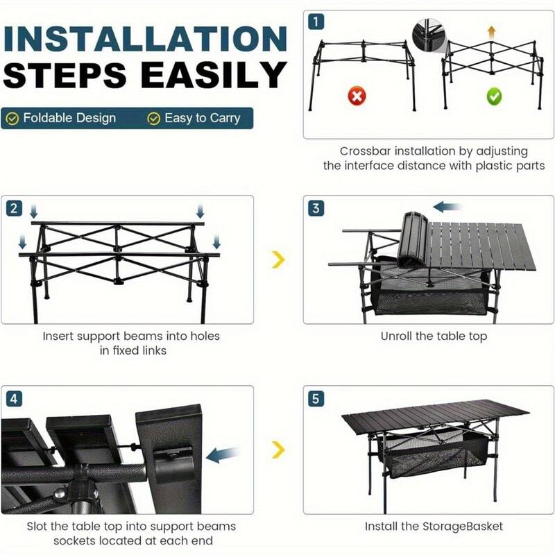 Folding Camping Table, Outdoor Portable Side Desk