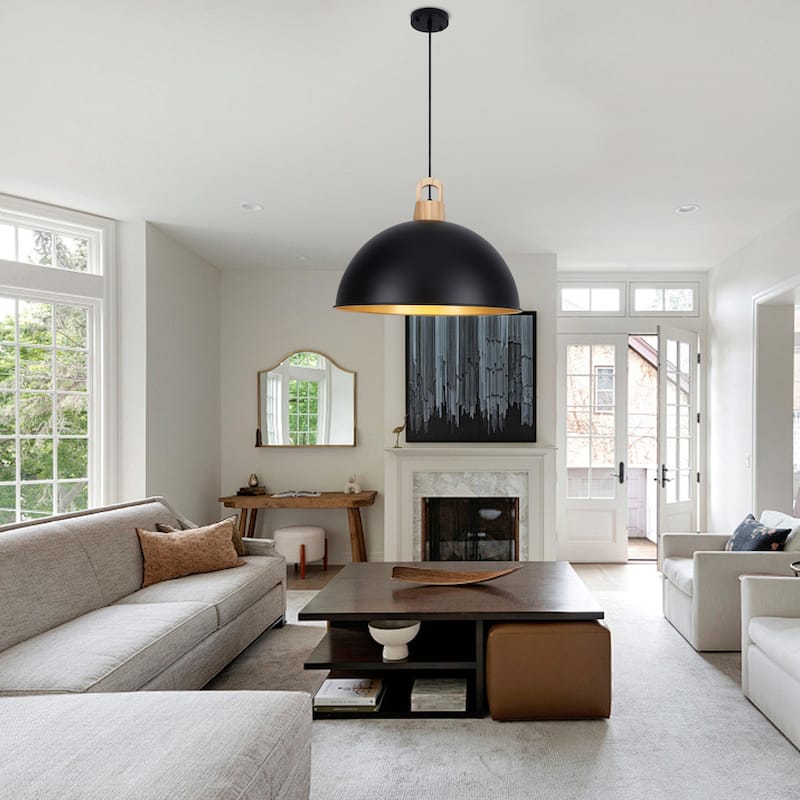 1 - light Industrial Dome Pendant Modern Hanging Lamp for Dining Room Living Room Foyer