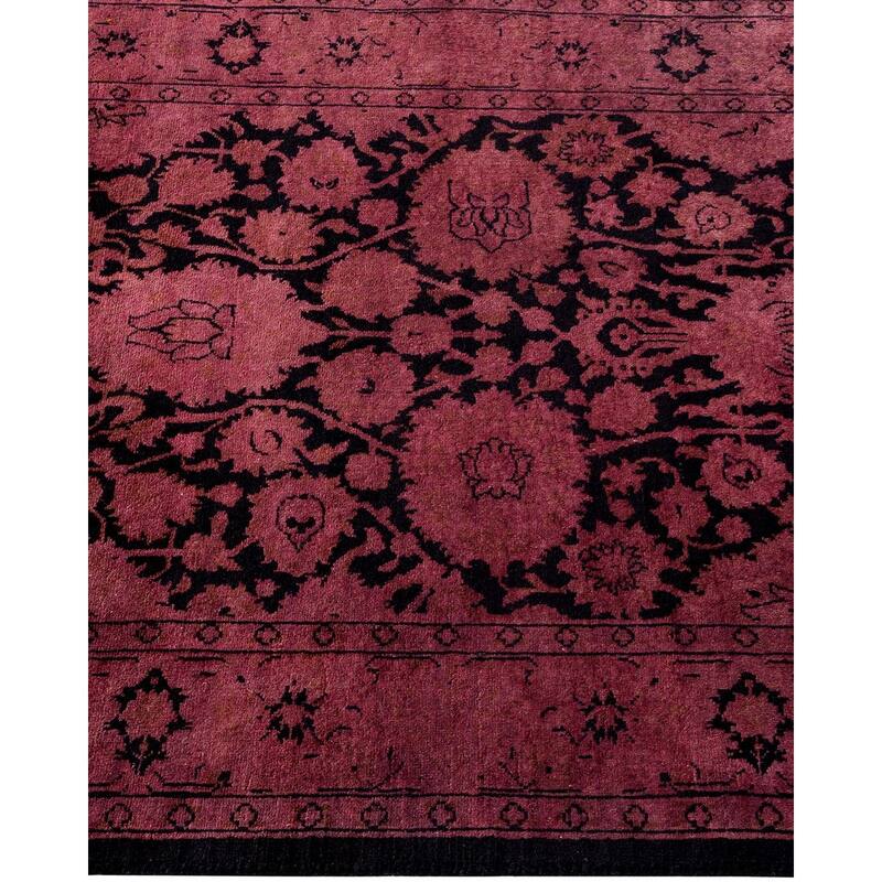 Overton Hand Knotted Wool Vintage Inspired Modern Contemporary Overdyed Pink Runner Rug - 2' 7" x 12' 4"