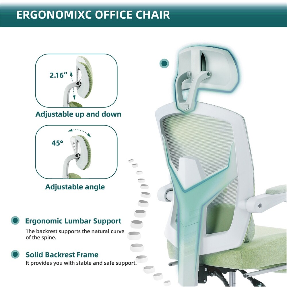 Adjustable Height High Back Office Chair with Lumbar Support Pillow N A Bed Bath Beyond 39302338