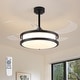 preview thumbnail 2 of 15, 48" Modern Retractable Dimmable LED Chandelier Ceiling Fan with Lights and Remote Black