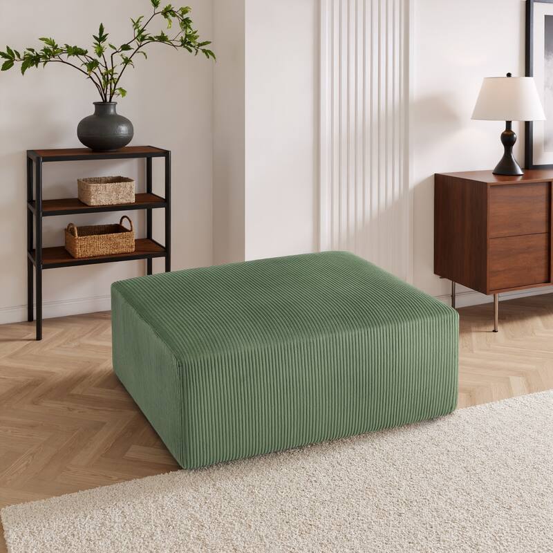 40"W Oversized No Assembly Corduroy Rectangle Ottoman